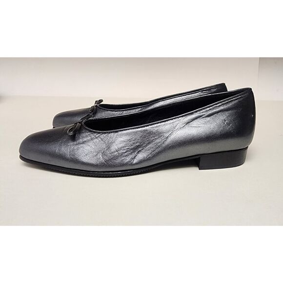 RENZO FONTANELLI Women's Gray Leather Ballet Flat Shoes Size 8B - Picture 7 of 11